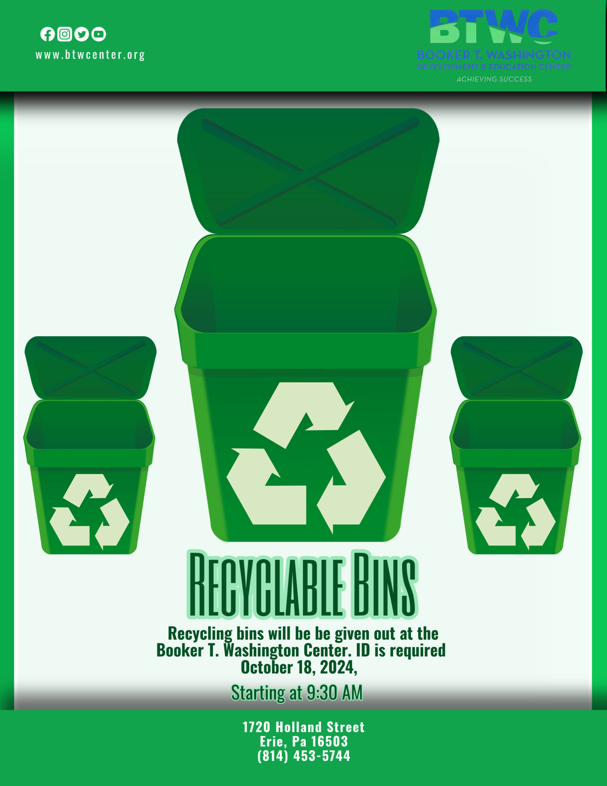 Recycling Bins Booker T. Washington Center